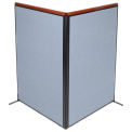 48-1/4&quot;W x 73-1/2&quot;H Deluxe Freestanding 2-Panel Corner Room Divider, Blue