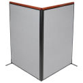 48-1/4&quot;W x 73-1/2&quot;H Deluxe Freestanding 2-Panel Corner Room Divider, Gray