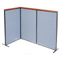 36-1/4&quot;W x 61-1/2&quot;H Deluxe Freestanding 3-Panel Corner Room Divider, Blue