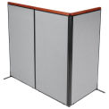 36-1/4&quot;W x 73-1/2&quot;H Deluxe Freestanding 3-Panel Corner Room Divider, Gray