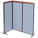 24-1/4&quot;W x 61-1/2&quot;H Deluxe Freestanding 3-Panel Corner Room Divider, Blue