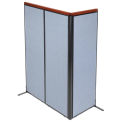 24-1/4&quot;W x 73-1/2&quot;H Deluxe Freestanding 3-Panel Corner Room Divider, Blue