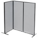 24-1/4&quot;W x 60&quot;H Freestanding 3-Panel Corner Room Divider, Gray