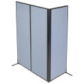 24-1/4&quot;W x 72&quot;H Freestanding 3-Panel Corner Room Divider, Blue