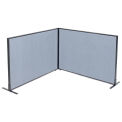 60-1/4&quot;W x 42&quot;H Freestanding 2-Panel Corner Room Divider, Blue