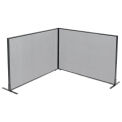 60-1/4&quot;W x 42&quot;H Freestanding 2-Panel Corner Room Divider, Gray