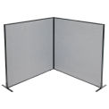60-1/4&quot;W x 60&quot;H Freestanding 2-Panel Corner Room Divider, Gray