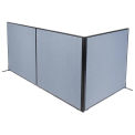 60-1/4&quot;W x 60&quot;H Freestanding 3-Panel Corner Room Divider, Blue