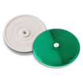 3-1/4" Green Reflector, Tapco, Centermount, 102230 ,Plastic Backplate, RT-90G