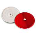3-1/4&quot; Red Reflector, Tapco, Centermount 102232, Plastic Backplate, RT-90R
