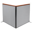60-1/4&quot;W x 61-1/2&quot;H Deluxe Freestanding 2-Panel Corner Room Divider, Gray