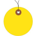 2&quot; Diameter Pre-Wired Plastic Circle Tags, Yellow, 100 Pack