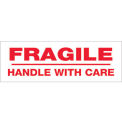 2&quot;x55 Yds Printed Carton Sealing Tape &quot;Fragile Handle With Care&quot;, Red/White - Pkg Qty 6