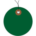 2&quot; Diameter Pre-Wired Plastic Circle Tags, Green, 100 Pack