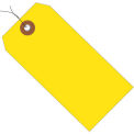 4-3/4&quot;x2-3/8&quot; Plastic Shipping Tag Pre-Wired, Yellow, 100 Pack