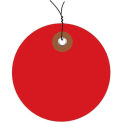 2&quot; Diameter Pre-Wired Plastic Circle Tags, Red, 100 Pack