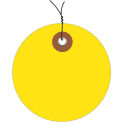 3" Diameter Pre-Wired Plastic Circle Tags, Yellow, 100 Pack