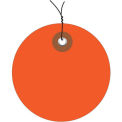 3&quot; Diameter Pre-Wired Plastic Circle Tags, Orange, 100 Pack