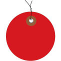 3&quot; Diameter Pre-Wired Plastic Circle Tags, Red, 100 Pack