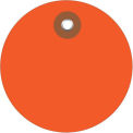 2&quot; Diameter Plastic Circle Tags, Orange, 100 Pack
