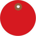 2" Diameter Plastic Circle Tags, Red, 100 Pack