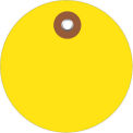 3&quot; Diameter Plastic Circle Tags, Yellow, 100 Pack
