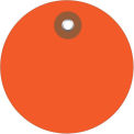 3" Diameter Plastic Circle Tags, Orange, 100 Pack