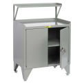 Little Giant Receiving Station Cabinet, 36&quot;W x 24&quot;D x 53-1/2 to 56-1/2&quot;H, Gray