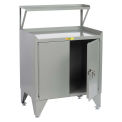 Little Giant Receiving Station Cabinet, 36&quot;W x 24&quot;D x 53-1/2 to 56-1/2&quot;H, Gray