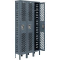 1-Tier 3 Door Ventilated Locker, 12&quot;Wx12&quot;Dx72&quot;H, Assembled