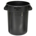 Rubbermaid Brute&#174; Trash Container w/Venting Channels, 44 Gallon, Black