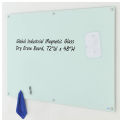 Global Industrial Magnetic Glass Dry Erase Board, White, 72 x 48