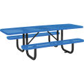 8' ADA Rectangular Picnic Table, Expanded Metal, Blue (96&quot; Long)