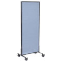 24-1/4&quot;W x 63&quot;H Mobile Office Partition Panel, Blue