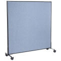 60-1/4&quot;W x 63&quot;H Mobile Office Partition Panel, Blue