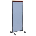 24-1/4&quot;W x 64-1/2&quot;H Mobile Deluxe Office Partition Panel, Blue