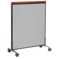 36-1/4&quot;W x 46-1/2&quot;H Mobile Deluxe Office Partition Panel, Gray