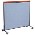 48-1/4&quot;W x 46-1/2&quot;H Mobile Deluxe Office Partition Panel, Blue