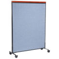 48-1/4"W x 64-1/2"H Mobile Deluxe Office Partition Panel, Blue