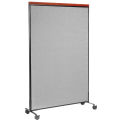 48-1/4&quot;W x 76-1/2&quot;H Mobile Deluxe Office Partition Panel, Gray