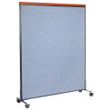 60-1/4&quot;W x 76-1/2&quot;H Mobile Deluxe Office Partition Panel, Blue