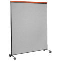 60-1/4&quot;W x 76-1/2&quot;H Mobile Deluxe Office Partition Panel, Gray