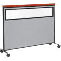 60-1/4&quot;W x 46-1/2&quot;H Mobile Deluxe Office Partition Panel with Partial Window, Gray
