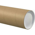 Jumbo Mailing Tubes with Caps, 0.125&quot; Thick, 5&quot; x 72&quot;, Kraft, P5072KHD