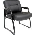 Global Industrial Big & Tall Guest Chair, Black Bonded Leather