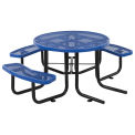 46&quot; Wheelchair Accessible Round Picnic Table, Surface Mount, Blue