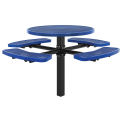 46&quot; Round Picnic Table, In-Ground Mount, Blue