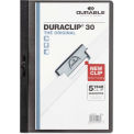 Durable Vinyl DuraClip Report Cover w/Clip, Letter, Holds 30 Pages, Clear/Black