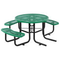46&quot; Wheelchair Accessible Round Picnic Table, Surface Mount, Green