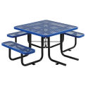 46&quot; Wheelchair Accessible Square Picnic Table, Surface Mount, Blue